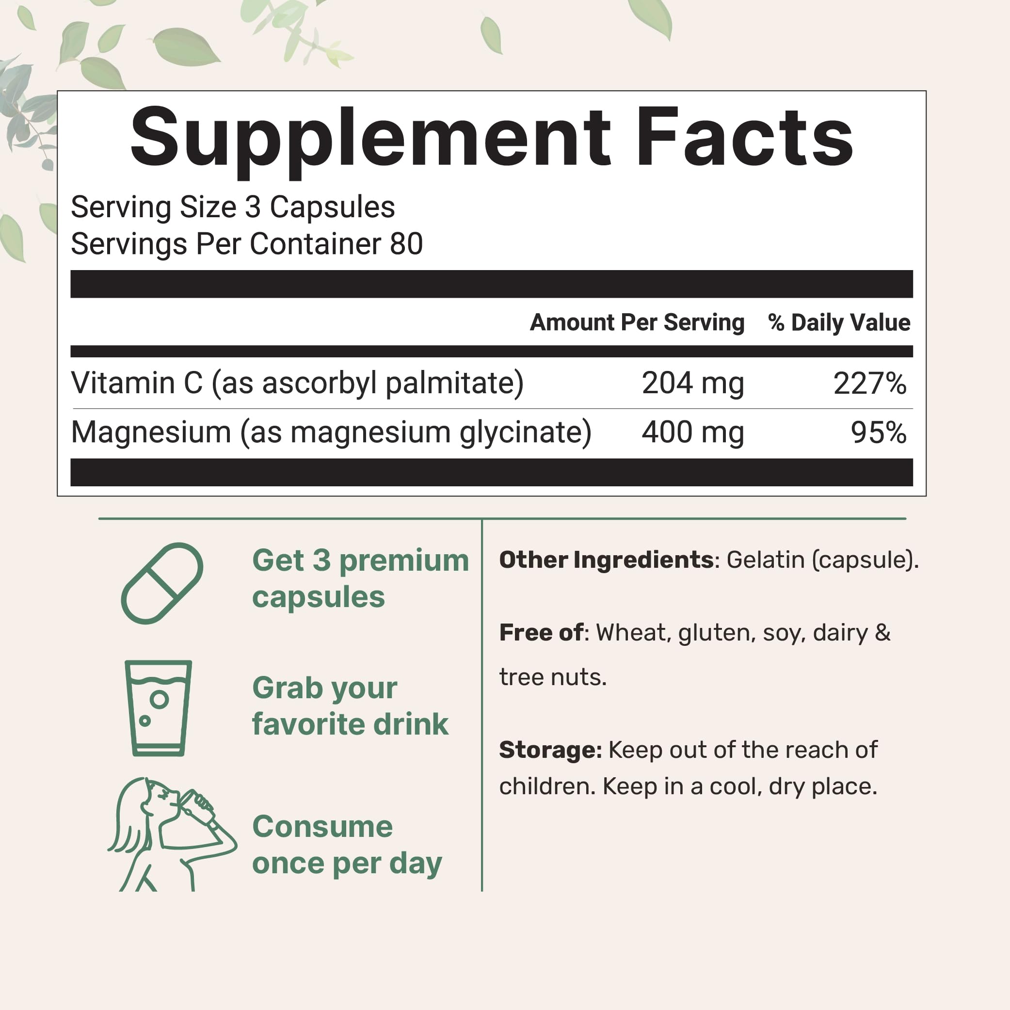 Micro Ingredients magnesium glycinate capsules close-up highlighting chelated form for gentle delivery.