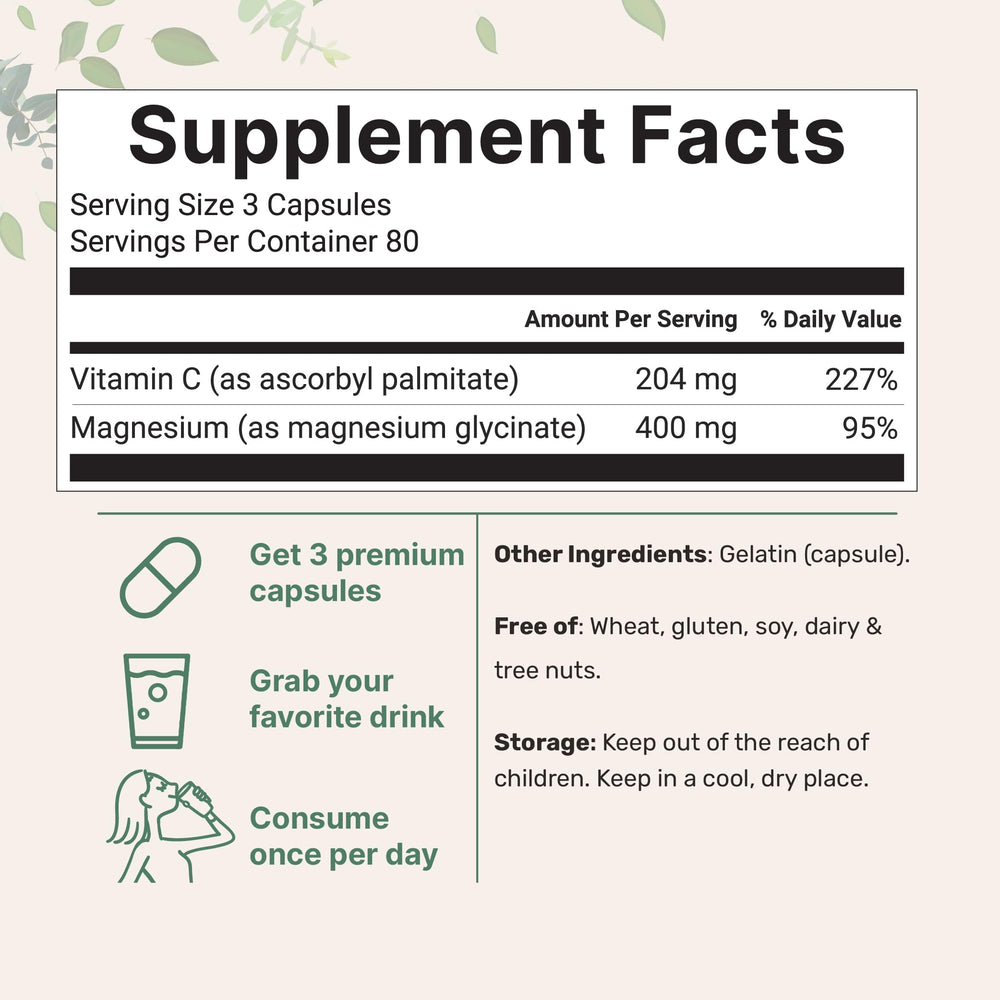 Micro Ingredients magnesium glycinate capsules close-up highlighting chelated form for gentle delivery.