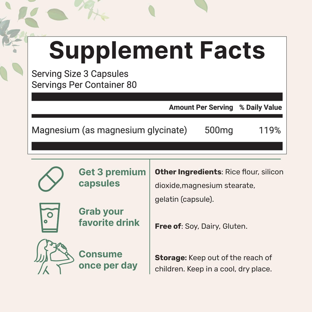 Micro Ingredients magnesium glycinate pouch front showcases premium non-GMO supplement.