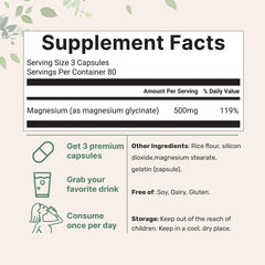 Micro Ingredients magnesium glycinate pouch front showcases premium non-GMO supplement.