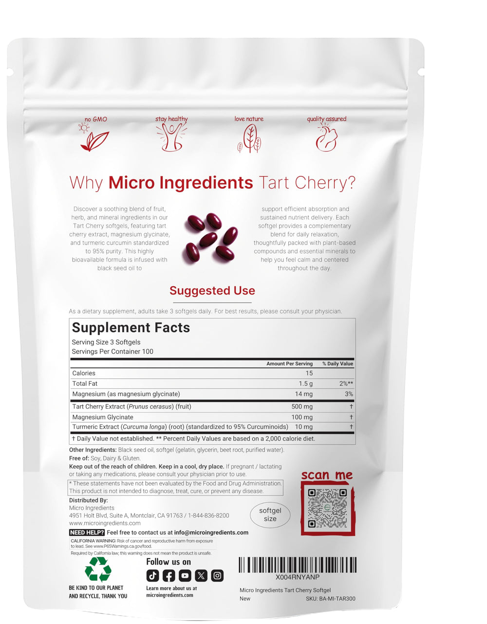 Micro Ingredients magnesium glycinate softgel for gentle mineral support.