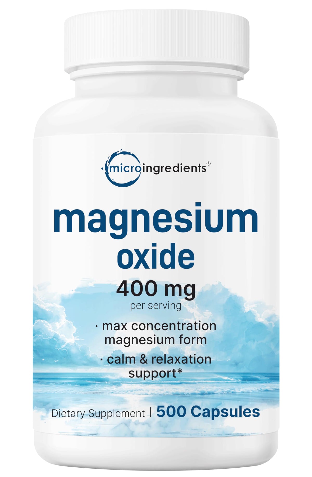 Micro Ingredients Magnesium Oxide bottle front showing high-potency daily option