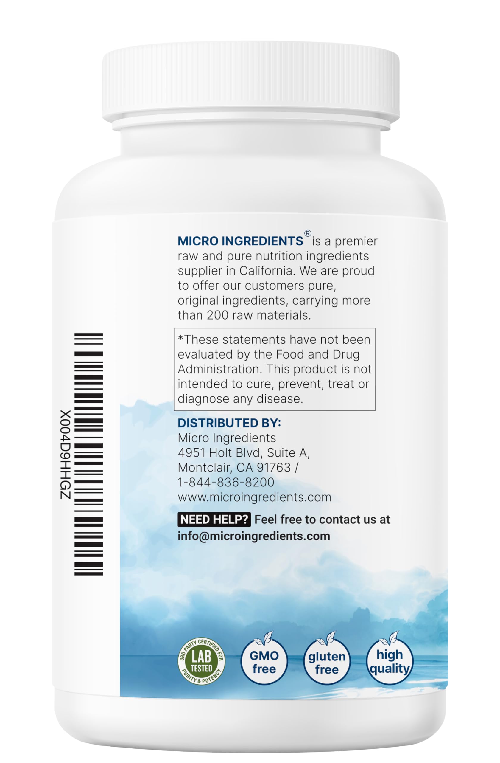 Micro Ingredients Magnesium Oxide bottle on a shelf for convenient storage