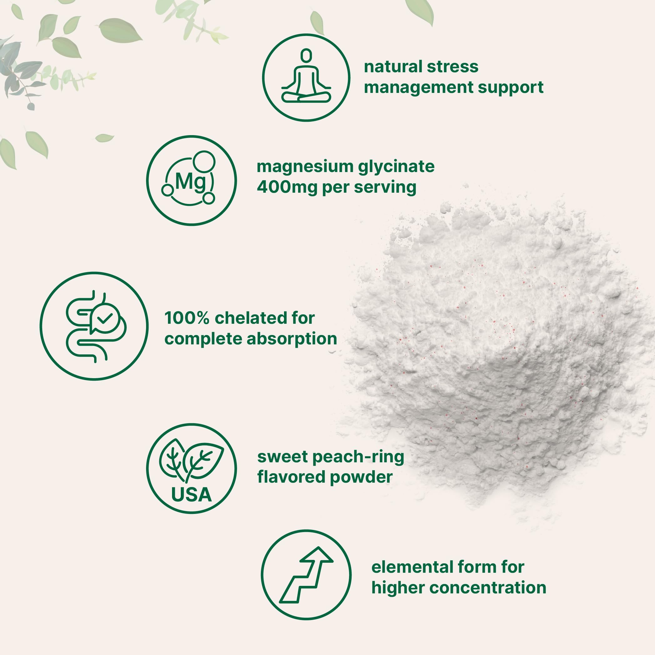 Serving scoop of Micro Ingredients magnesium powder showing 400 mg per serving.