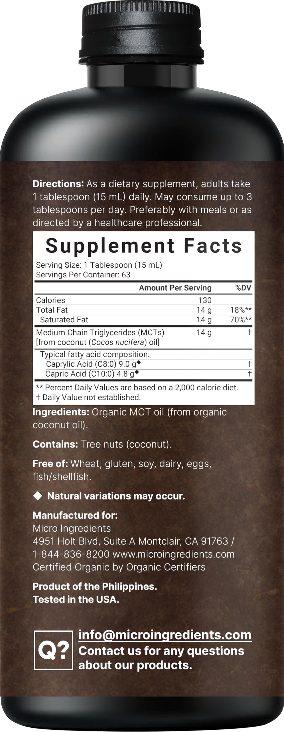 Micro Ingredients MCT Oil pour for quick coffee or smoothies.