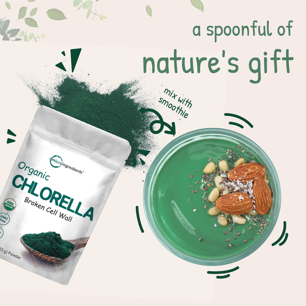 Micro Ingredients measuring scoop with chlorella powder for simple daily add ins