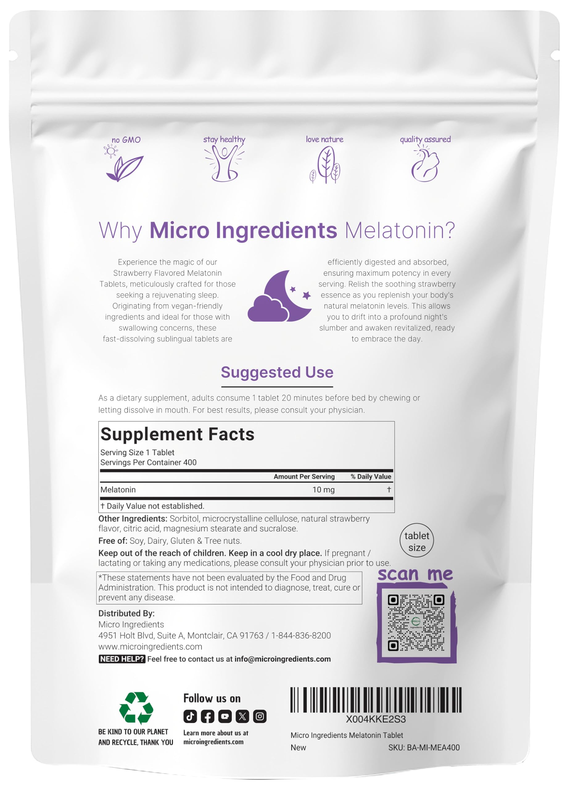 Close-up of fast-dissolve melatonin tablets on tongue for quick absorption.
