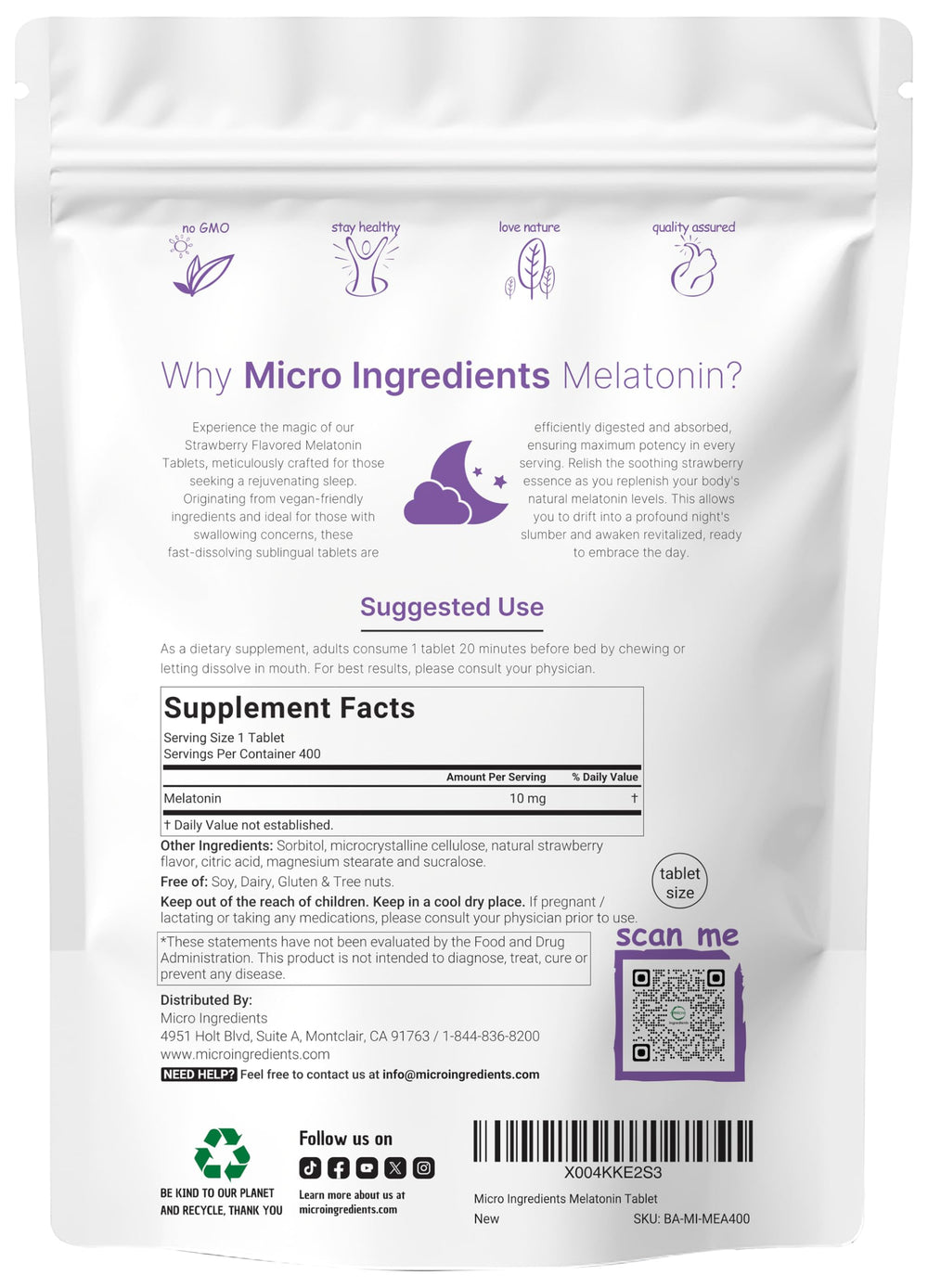 Close-up of fast-dissolve melatonin tablets on tongue for quick absorption.