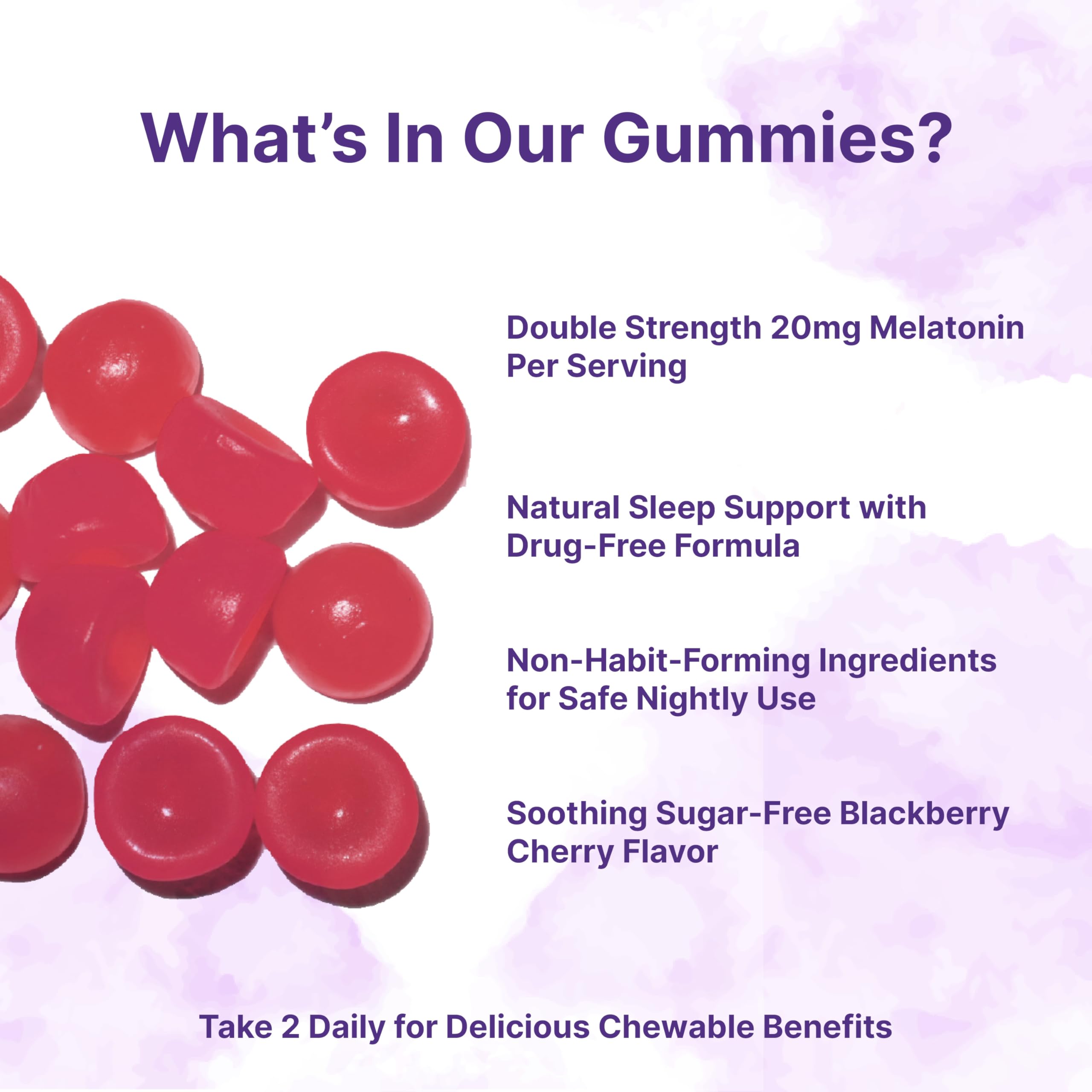 Micro Ingredients Melatonin gummies blackberry cherry flavor, tasty sleep aid