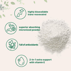 Micro Ingredients micronized resveratrol powder texture close-up for easier mixing and absorption.