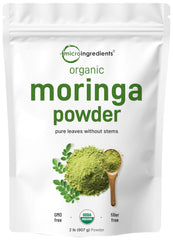 Micro Ingredients Moringa leaf powder canister for easy daily nutrition with premium quality.
