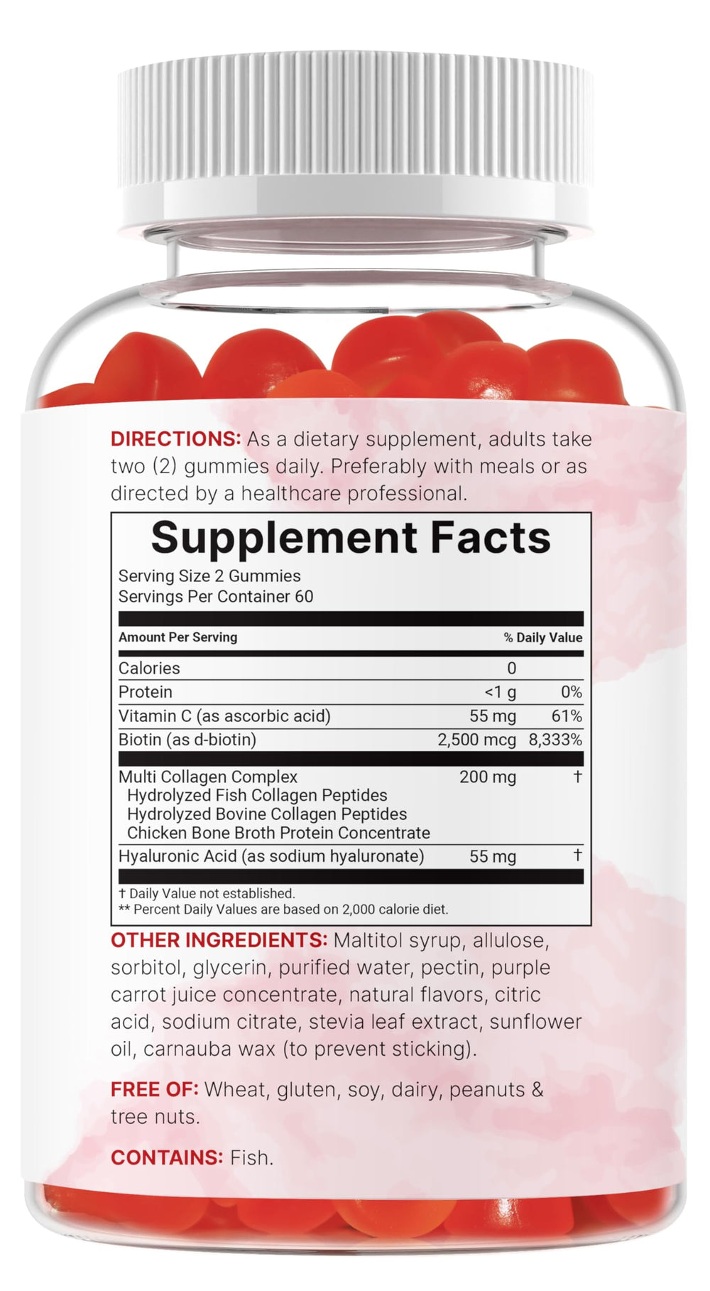 Micro Ingredients Multi Collagen Gummies with non-GMO seal emphasizes clean ingredients.