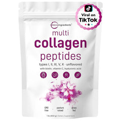 Micro Ingredients multi collagen powder bottle ideal for daily beverage mixing