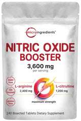 Micro Ingredients Nitric Oxide bisected tablets close-up shows precise dosing and potency