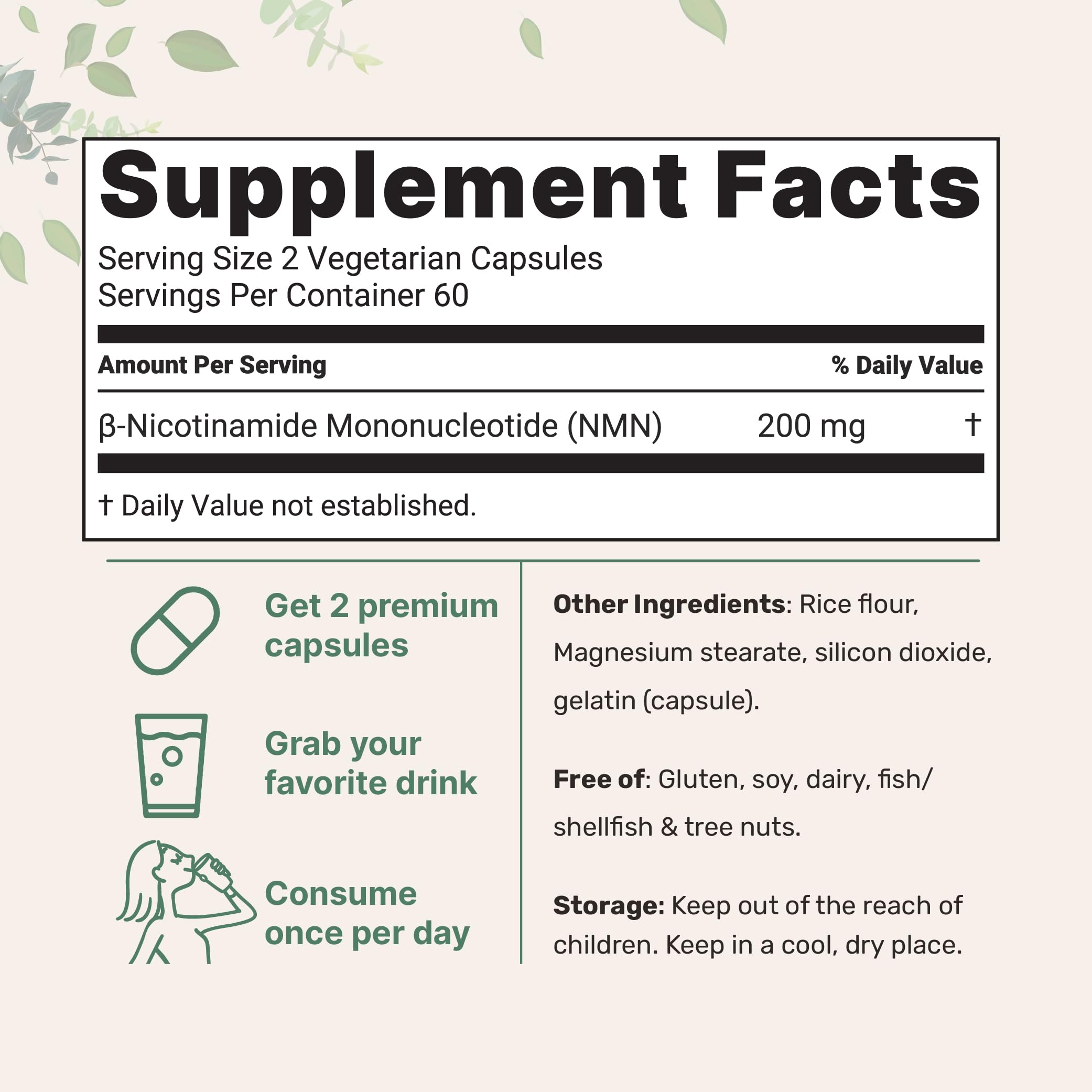 Micro Ingredients NMN vegetarian capsules for plant-based daily wellness.