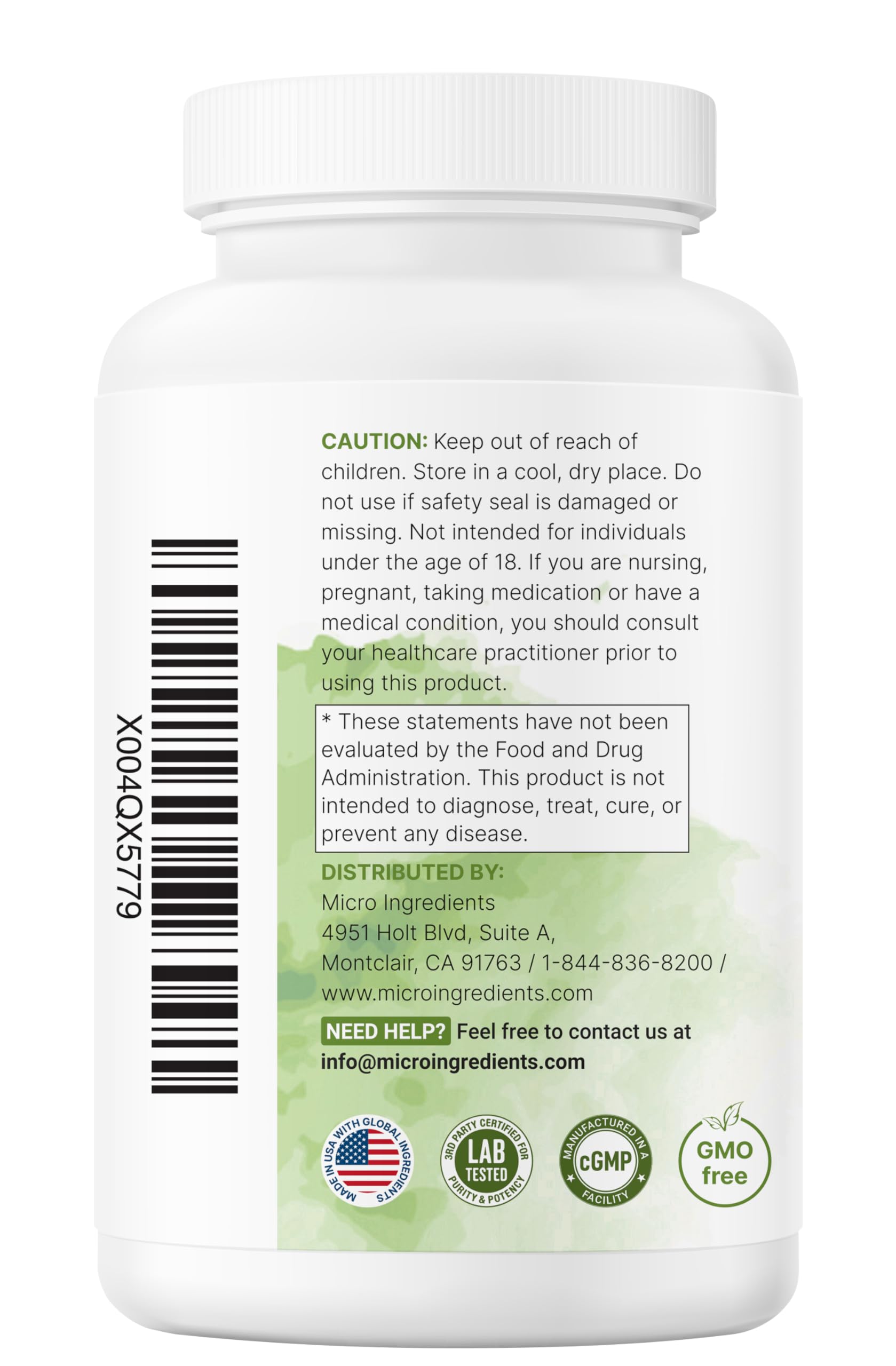 Micro Ingredients non-gmo dairy-free gluten-free ingredients highlight suitability for various diets.