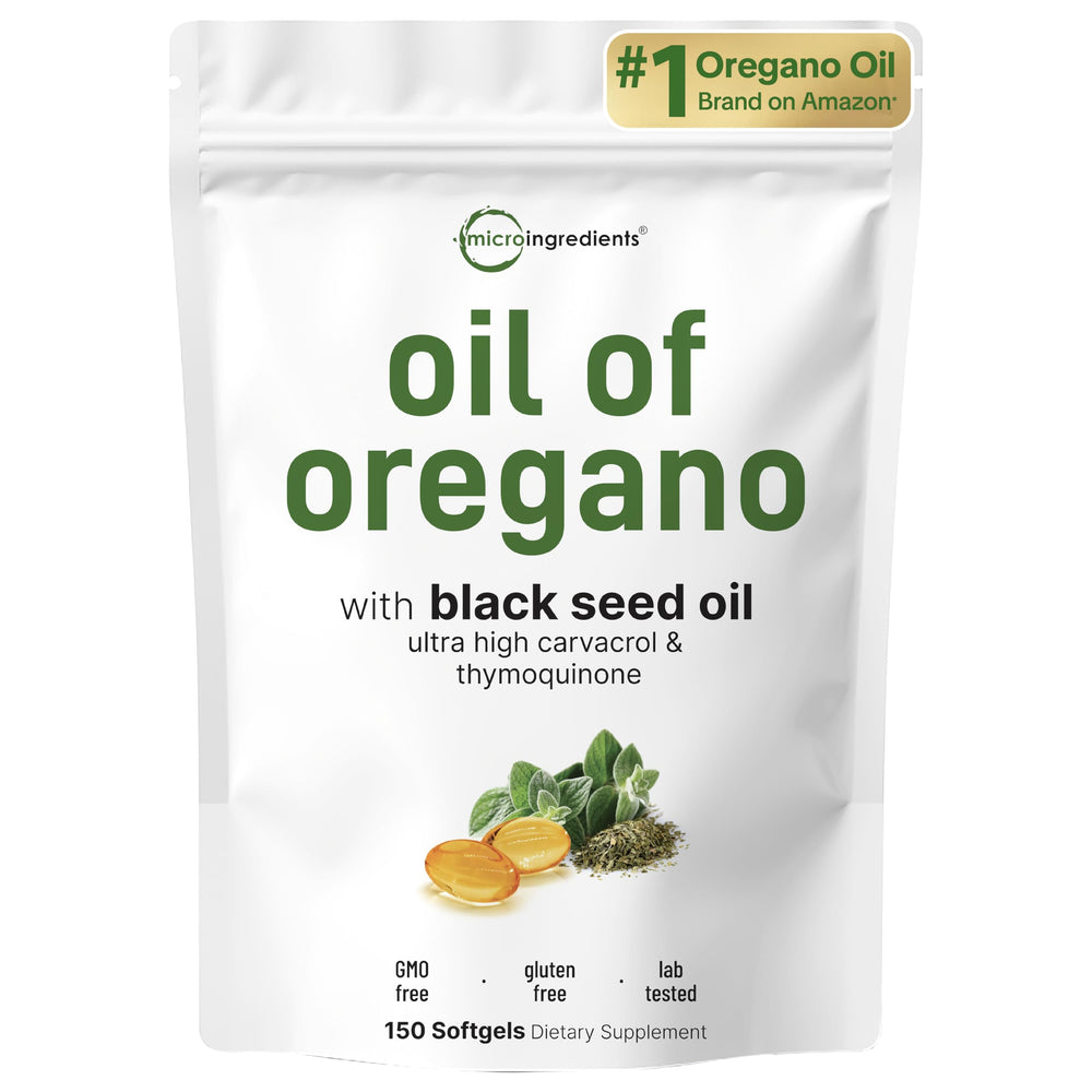 Micro Ingredients Oil of Oregano Softgels bottle for easy daily supplementation.