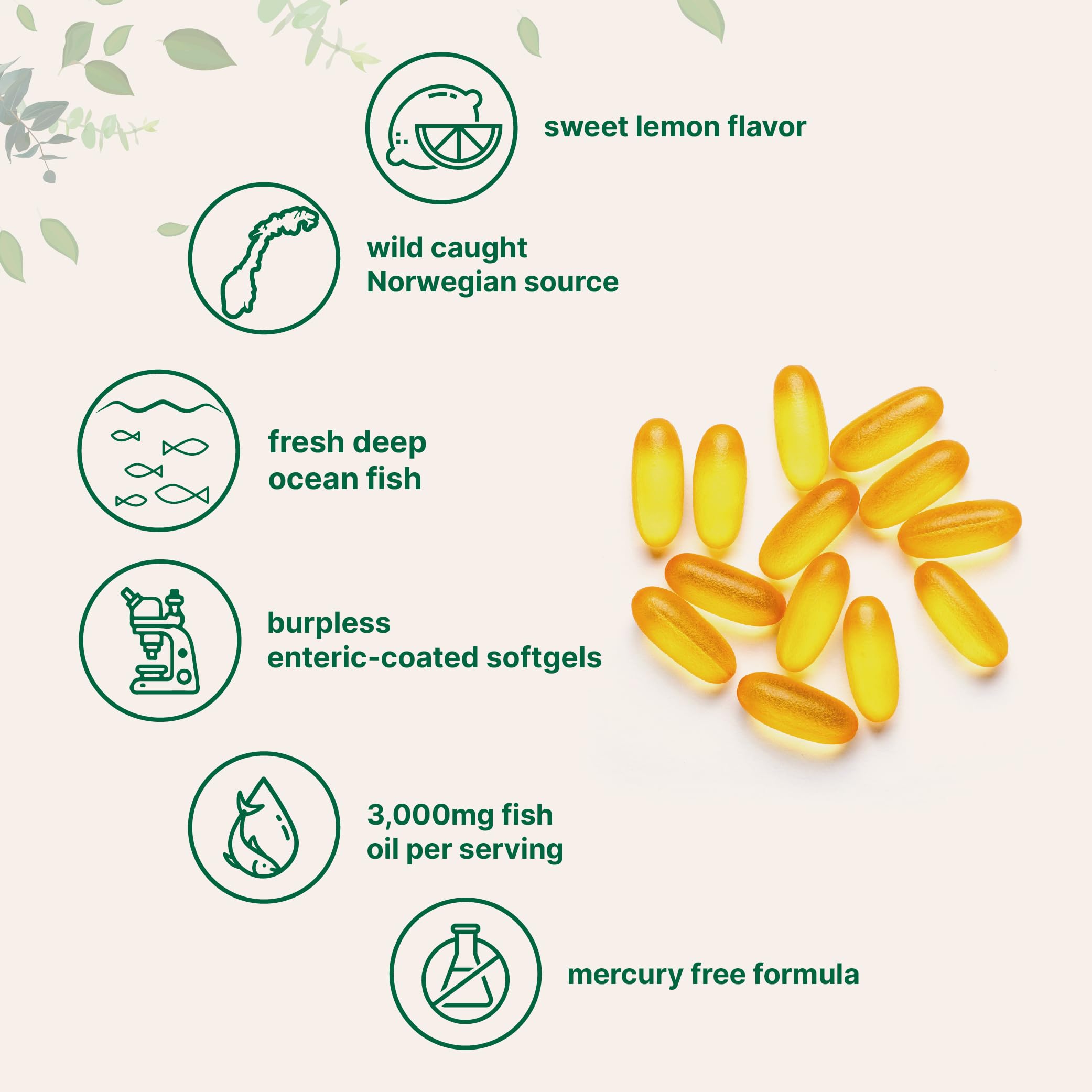 Micro Ingredients Omega-3 enteric coating burpless softgels visual