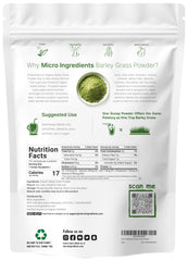 Micro Ingredients barley grass powder scoop showing 3 g serving
