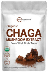 Micro Ingredients Organic Chaga 10oz jar front view supports daily wellness ritual