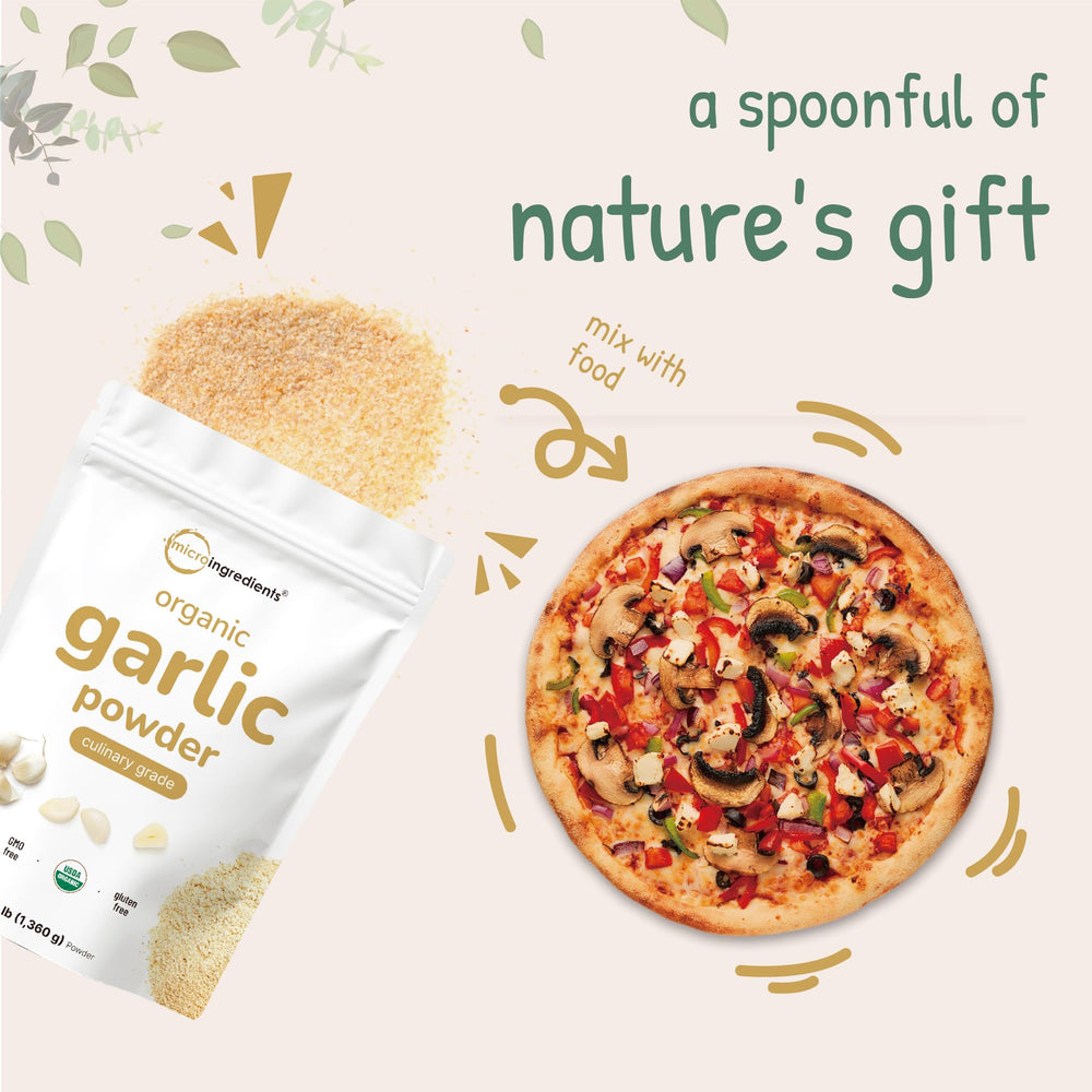 Micro Ingredients Organic Garlic Powder used with sauces and vegetables booster.