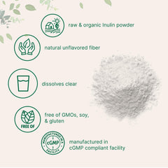 Micro Ingredients Organic Inulin FOS powder, vegan-friendly fiber for dairy-free meals