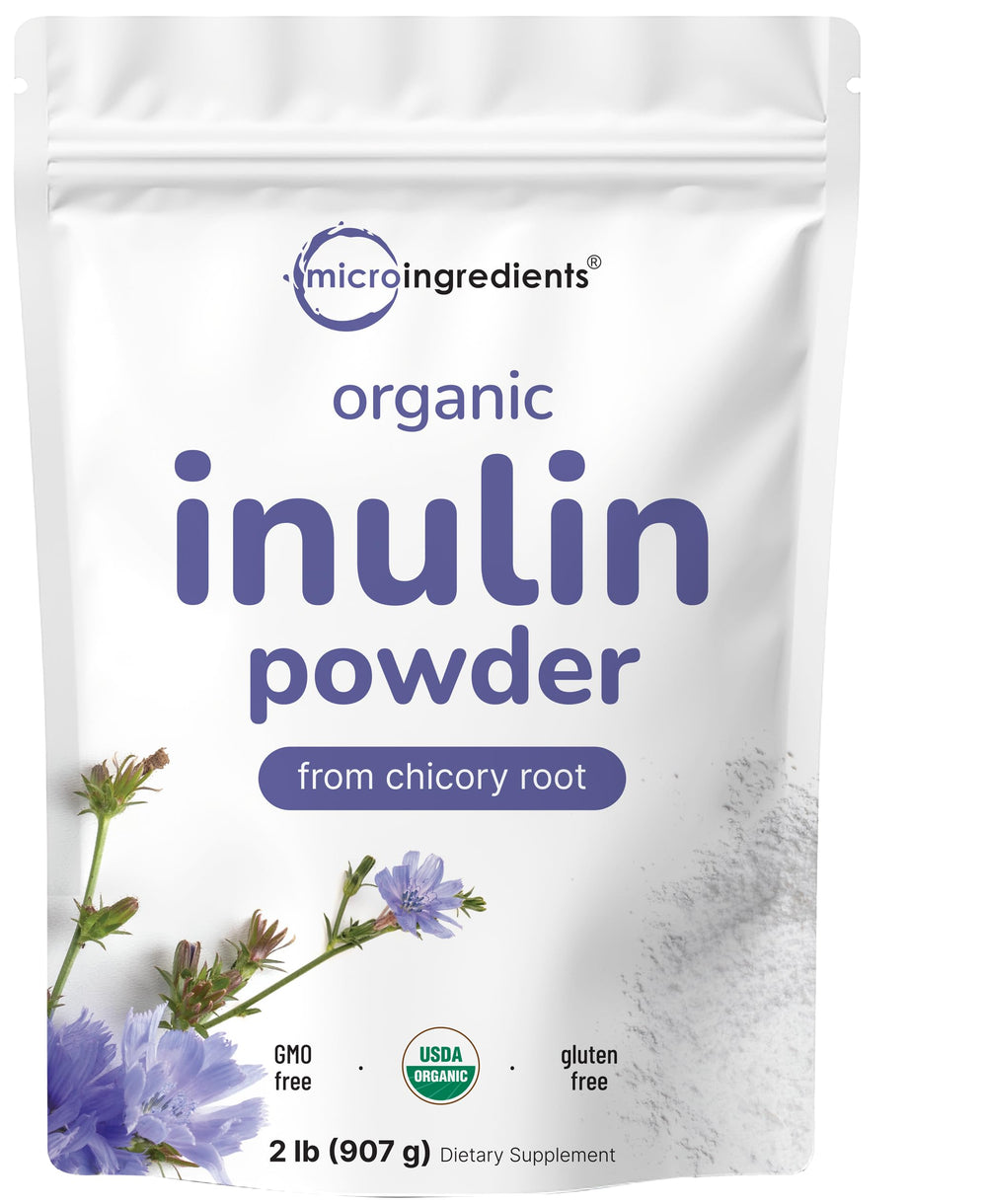Micro Ingredients Organic Inulin Powder 2lb bulk for daily prebiotic use.