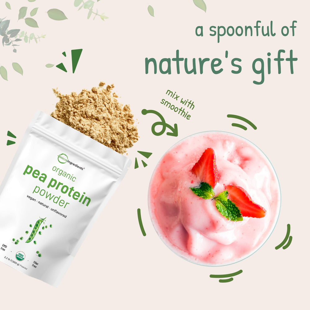 Micro Ingredients pea protein powder texture close-up illustrating fine powder for blends.
