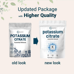 Pouring potassium citrate powder into liquid for quick hydration