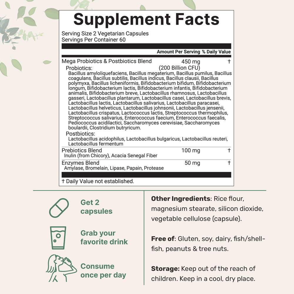 Micro Ingredients Probiotics 120 veggie capsules close-up for easy daily use.