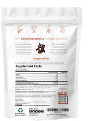 Close-up of Micro Ingredients pumpkin seed oil softgels emphasizing cold-pressed purity.