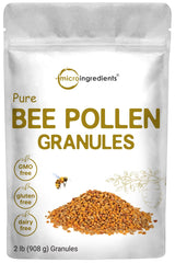 Micro Ingredients Pure Bee Pollen Granules 2lb pouch for easy daily use and smoothies.