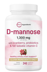 Micro Ingredients Pure D Mannose 1300mg bottle front for daily urinary support