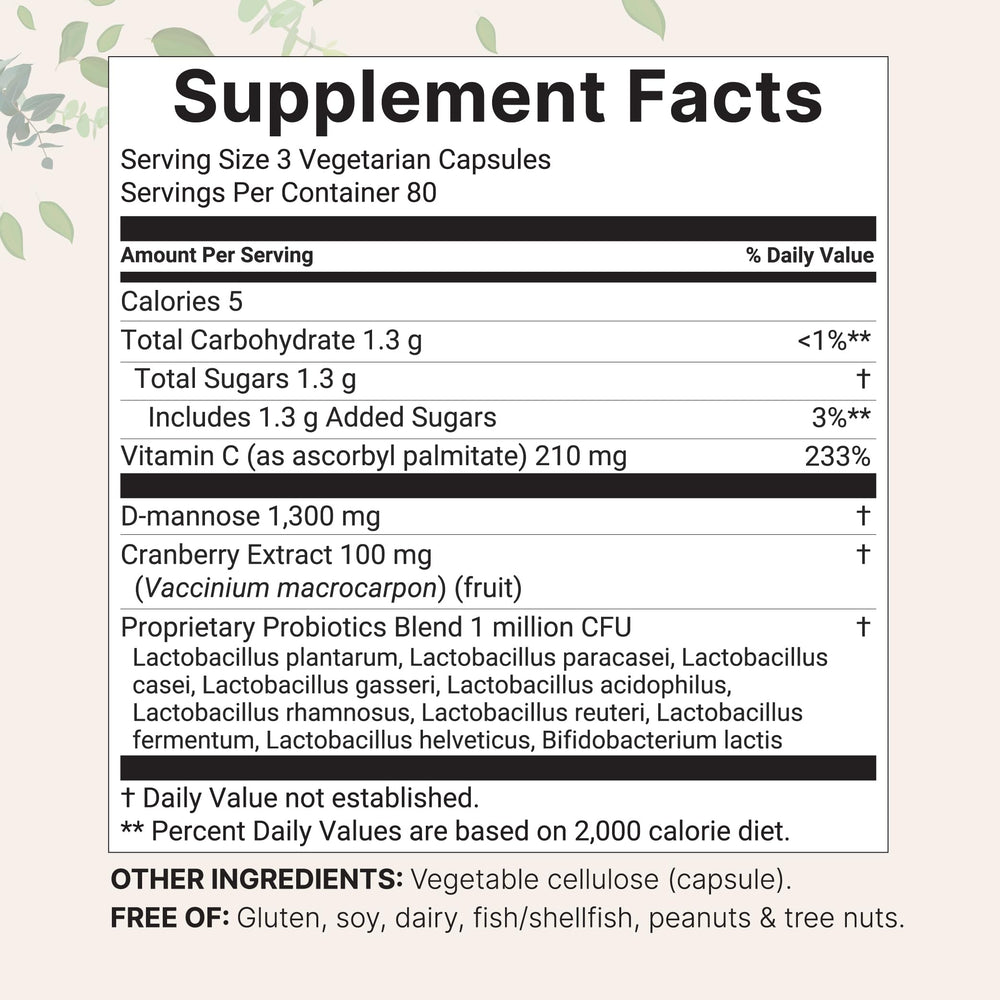 Micro Ingredients Pure D Mannose cranberry capsules closeup for cranberry enrichment and convenience