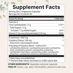 Micro Ingredients Pure D Mannose cranberry capsules closeup for cranberry enrichment and convenience