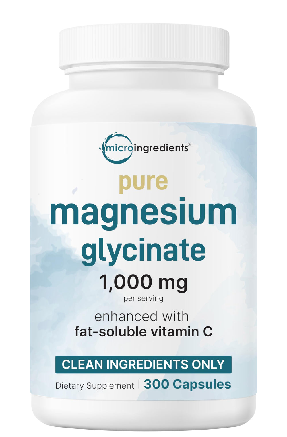 Micro Ingredients Magnesium Glycinate bottle showcases pure, high-absorption formula.