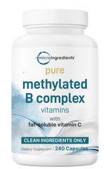 Micro Ingredients Pure Methylated B Complex bottle front shows a broad 11-in-1 vitamin blend for daily support
