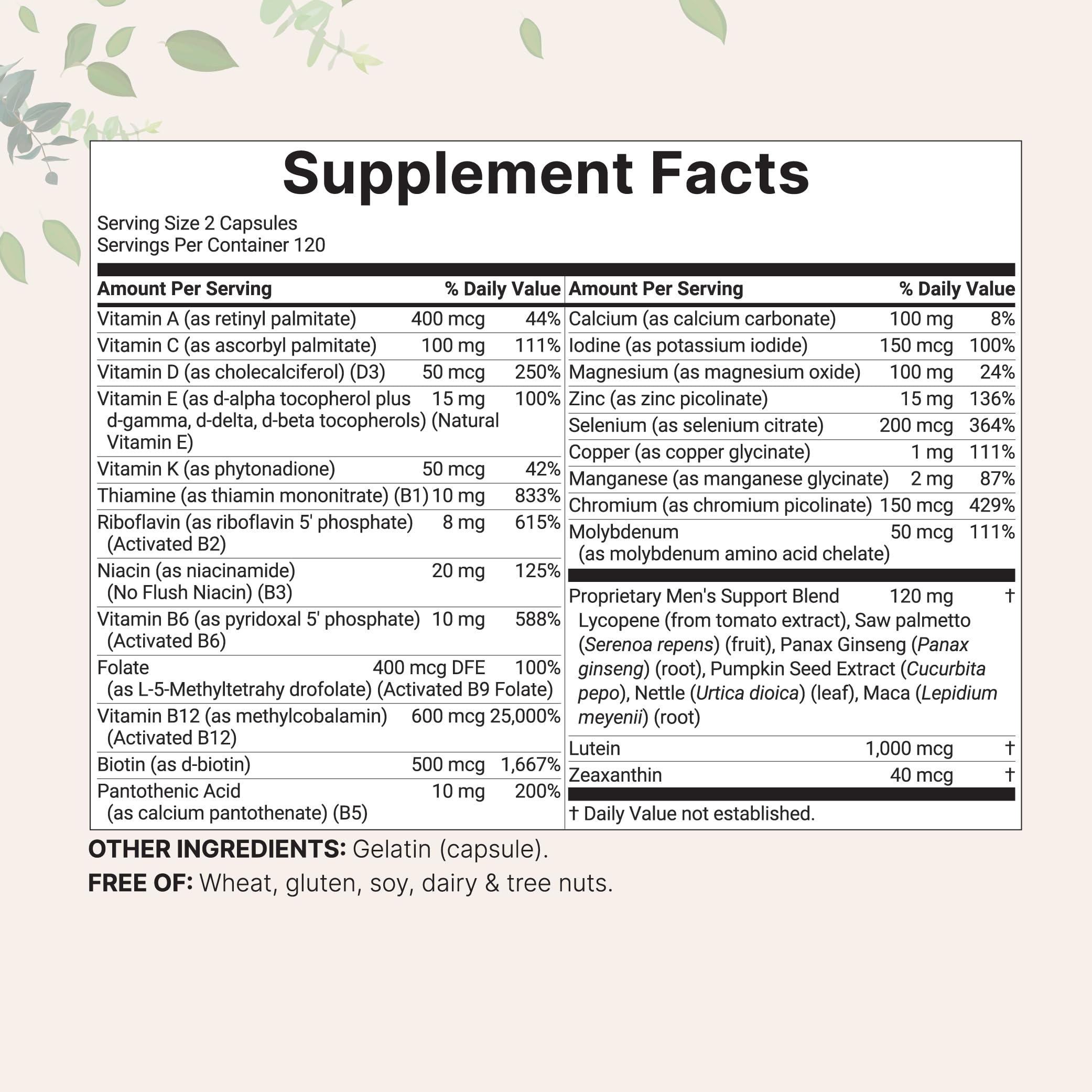 Close-up of Micro Ingredients methylated multivitamin capsules for high absorption.