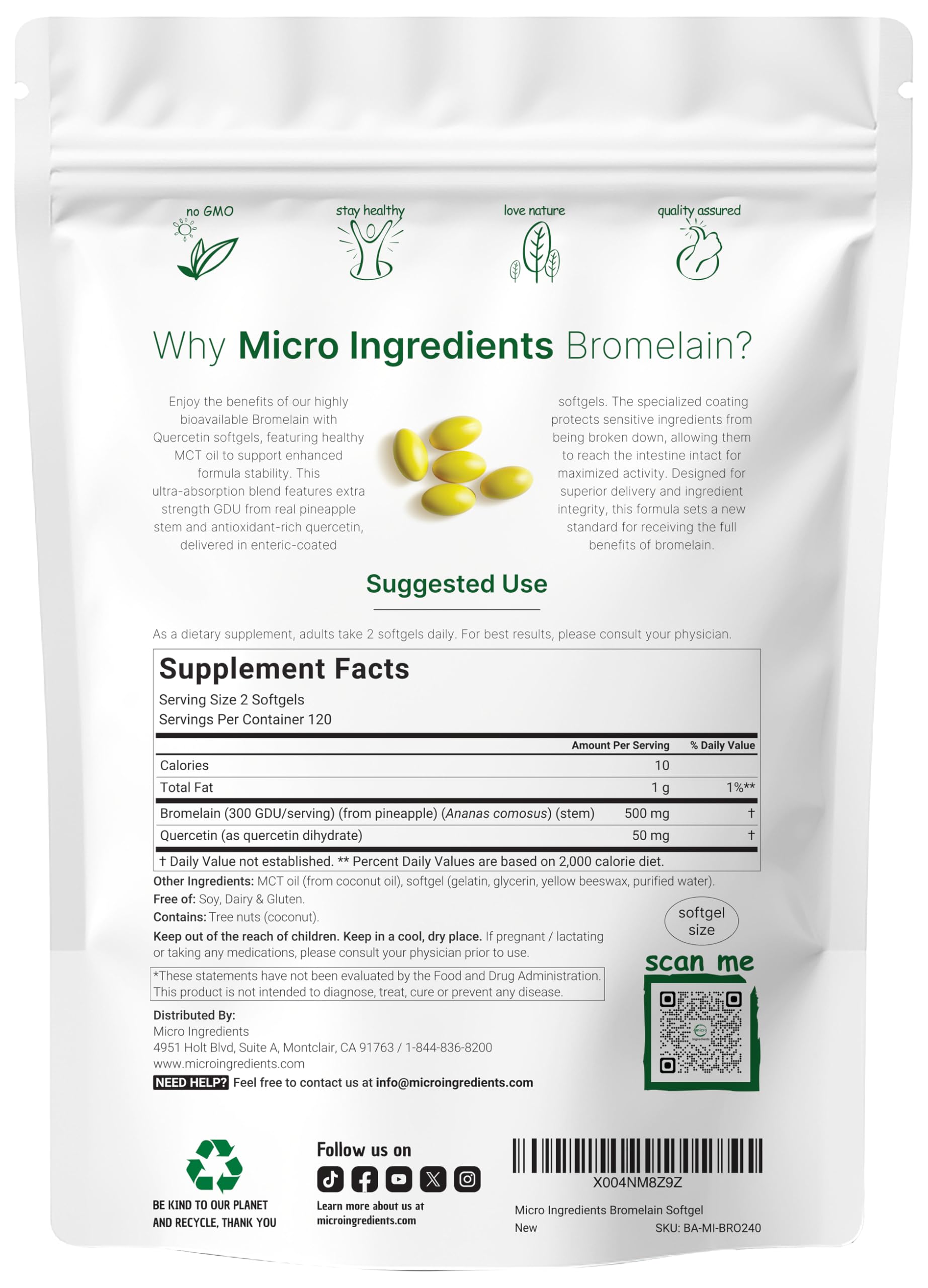 Micro Ingredients quercetin boost softgels highlighting antioxidant support for joints and immune health