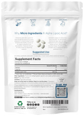 Micro Ingredients R-ALA softgels with coconut oil for quick uptake.