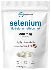 Micro Ingredients Selenium softgels bottle for convenient daily antioxidant support
