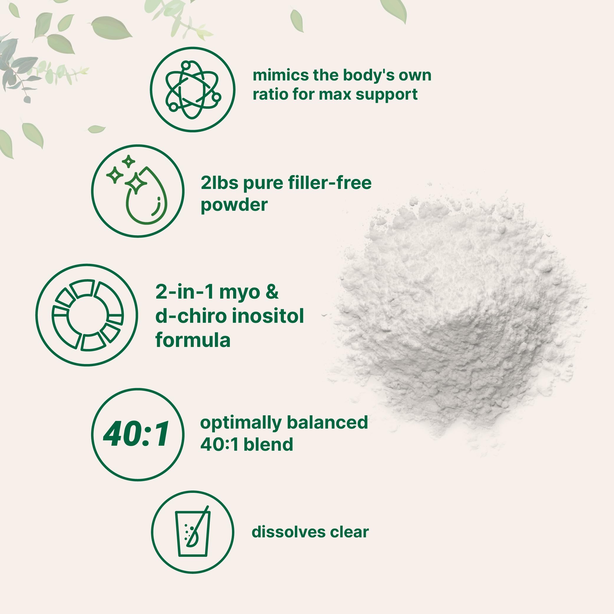 Micro Ingredients serving scoop included for precise 2000 mg myo-inositol dosing