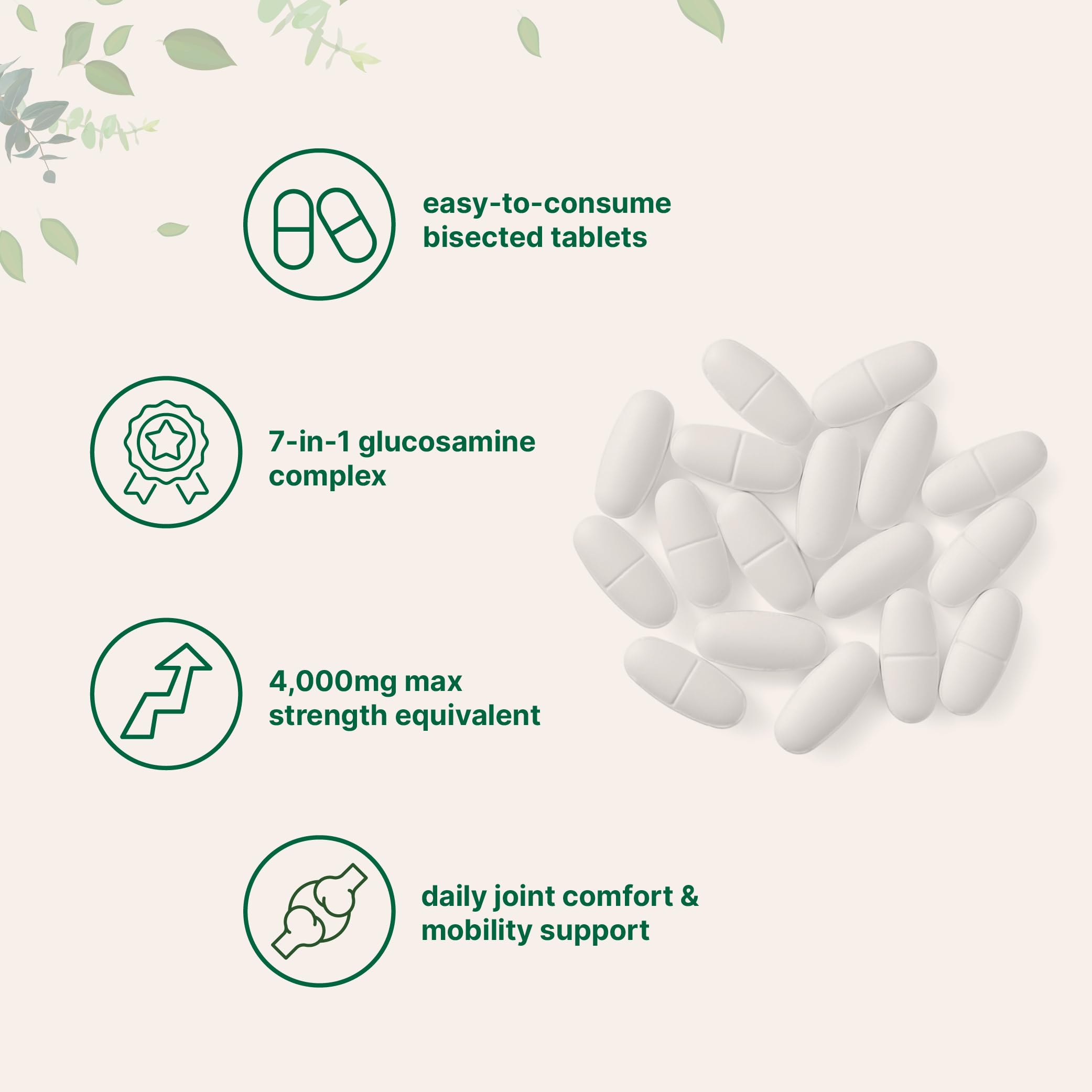 Turmeric, Boswellia, and Hyaluronic Acid blend shown in bottle image for joint comfort.