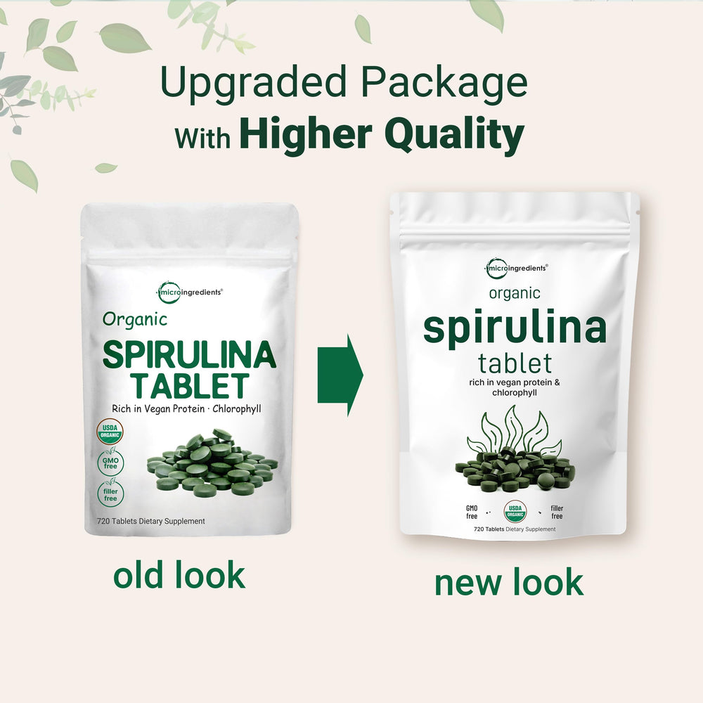 Micro Ingredients spirulina bottle with USDA Organic label for clean sourcing
