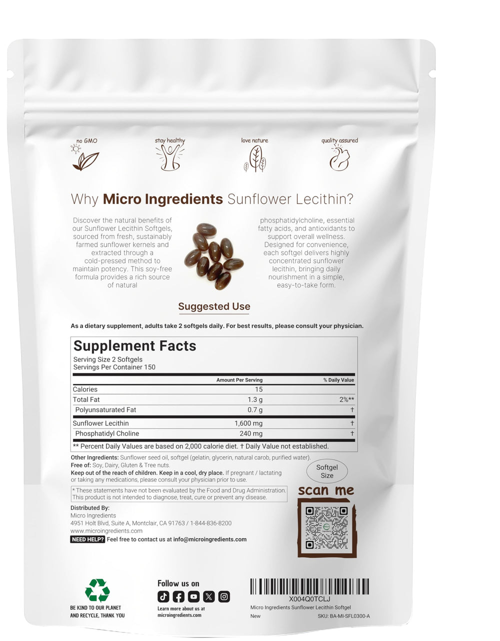 Micro Ingredients softgels pack delivers 1,600mg per serving for daily use.