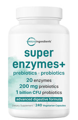 Micro Ingredients Super Enzymes bottle close-up for digestive support