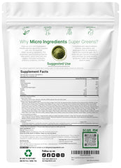Micro Ingredients Super Greens Powder scoop measuring the perfect serving for smoothies.