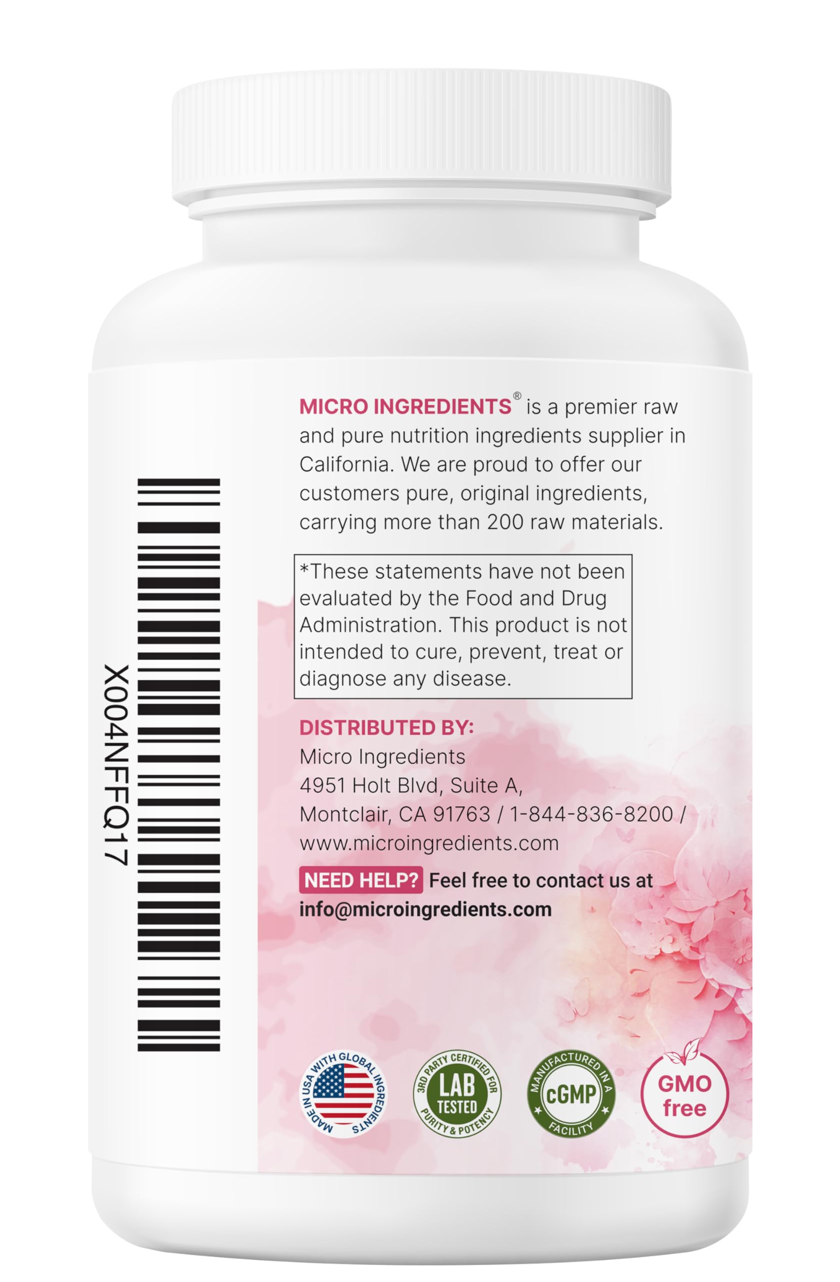 Supplement box highlights vitamin C and folate icons for essential daily support.