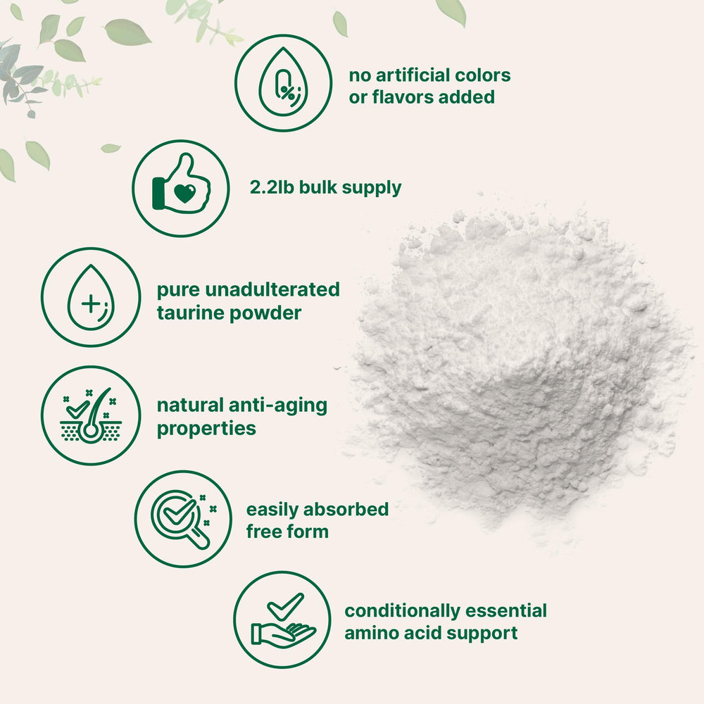 Unflavored Taurine Powder blends easily into beverages with no noticeable taste.