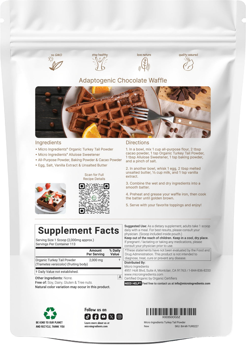 Micro Ingredients packaging highlights vegan, non-GMO formula for routines